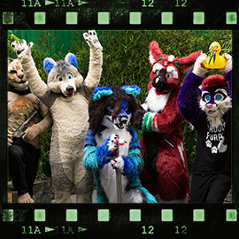 Eurofurence 2015 fursuit photoshoot. Preview picture of Cabs, Dax Black, Shay Comet, …